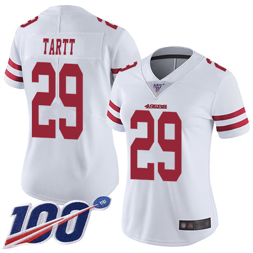 San Francisco 49ers Limited White Women Jaquiski Tartt Road NFL Jersey #29 100th Season Vapor Untouchable->youth nfl jersey->Youth Jersey
